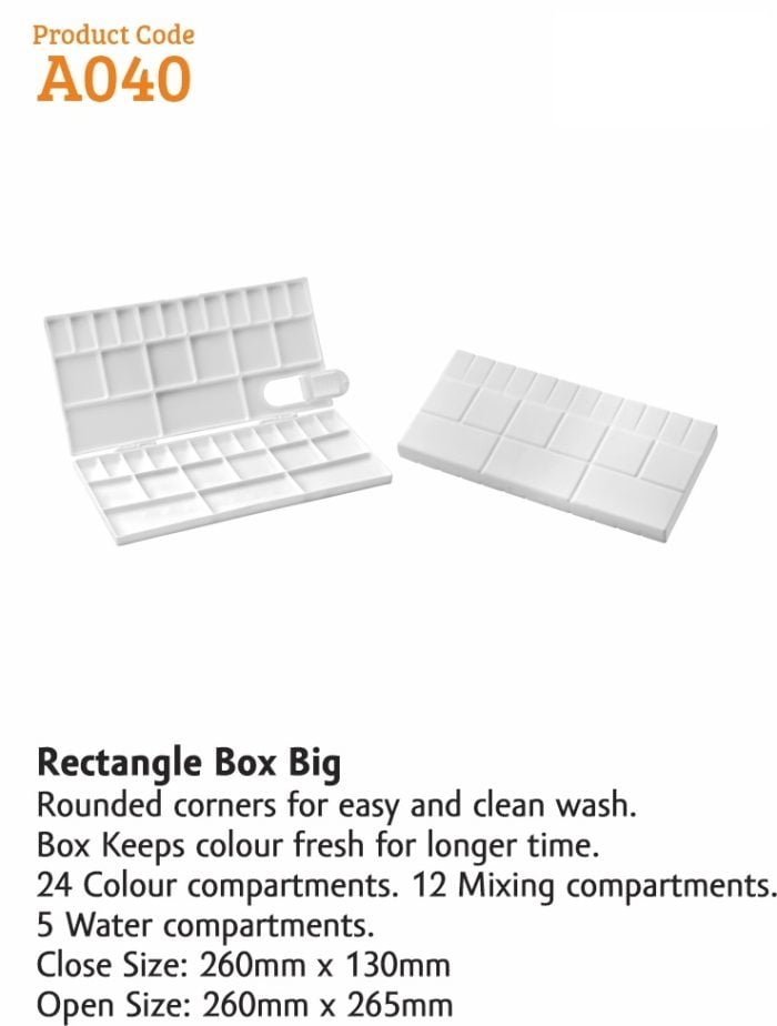 KHYATI COLOUR MIXING PLATE - Rectangle Box Big - A040 - Image 2