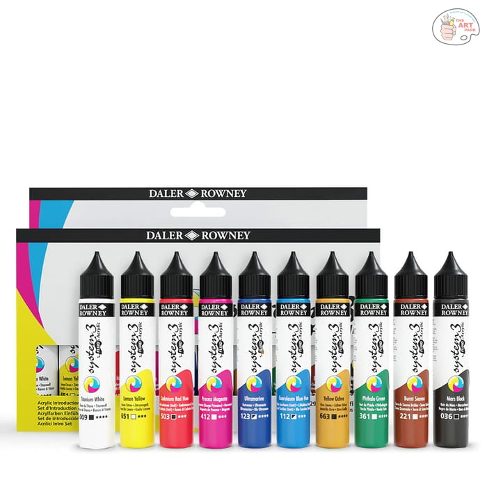 Daler Rowney System 3 Fluid Acrylic 29.5ml Set of 10 - Image 3