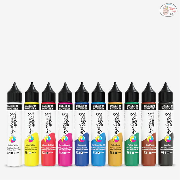Daler Rowney System 3 Fluid Acrylic 29.5ml Set of 10 - Image 4