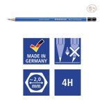 STAEDTLER GRAPHITE PENCILS 4H MARS LUMOGRAPH DRAWING PENCILS 100 4H - Image 4