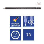 STAEDLER  MARS LUMOGRAPH BLACK DRAWING PENCILS 100B 7B - Image 3