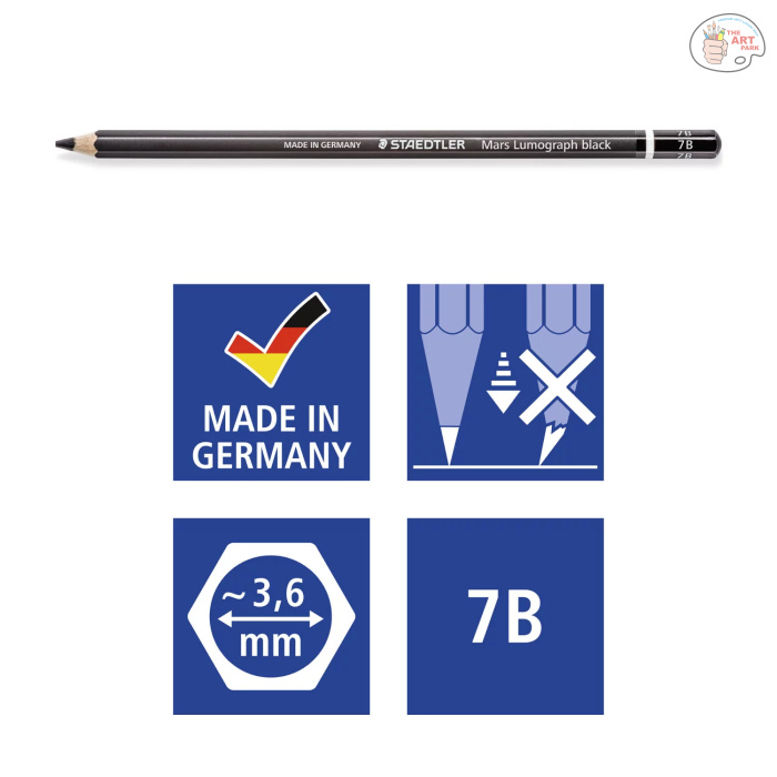 STAEDLER  MARS LUMOGRAPH BLACK DRAWING PENCILS 100B 7B - Image 3