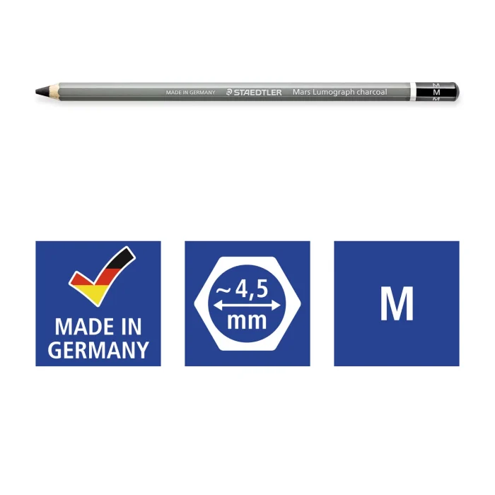 Staedtler charcoal pencils set (s,m,h)Mars® Lumograph® charcoal 100C - Image 3