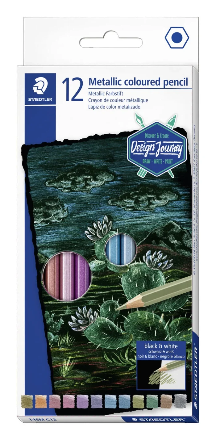 Staedtler 12 metallic colour pencil - Image 2