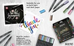 BRUSTRO Metallic Brush Pens - Soft Brush Tip for Calligraphy, Hand Lettering, Colouring, Scrapbooking, Card Making - Set of 10 Colors. - Image 7