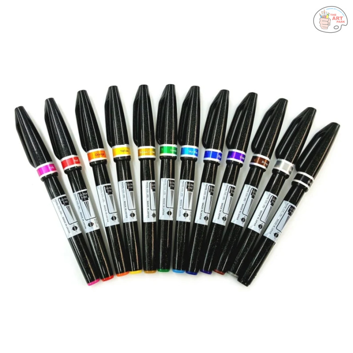 il_794xN.2040594329_ip9o PENTEL BRUSH SIGN PEN ARTIST VIBRANT COLOUR SET OF 8 - Image 1