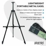 Brustro Artists' Portable Lightweight Metal Easel with Weather Proof Carry Bag - Image 2