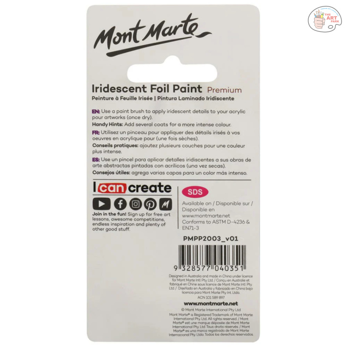 MONT MARTE Iridescent Foil Paint Premium 20ml (0.68 US fl.oz) - Image 4