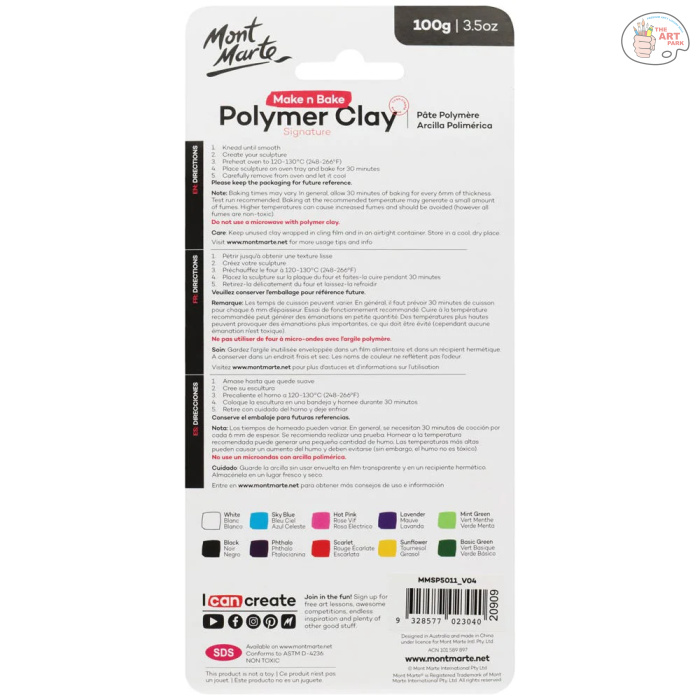 MONT MARTE Make n Bake Polymer Clay Signature 100g (3.5oz) 10pc - Image 3