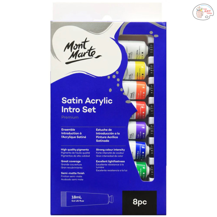 MONT MARTE Satin Acrylic Intro Set Premium 8pc x 18ml (0.6 US fl.oz) - Image 1