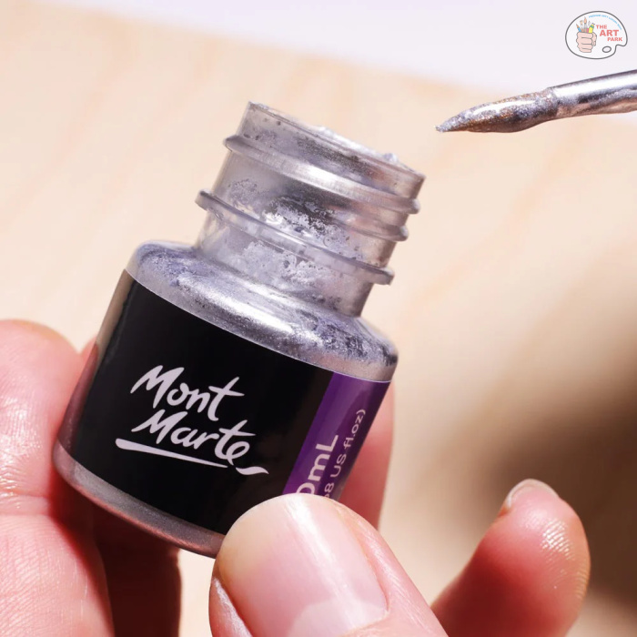 MONT MARTE Silver Foil Paint Premium 20ml (0.68 US fl.oz) - Image 2