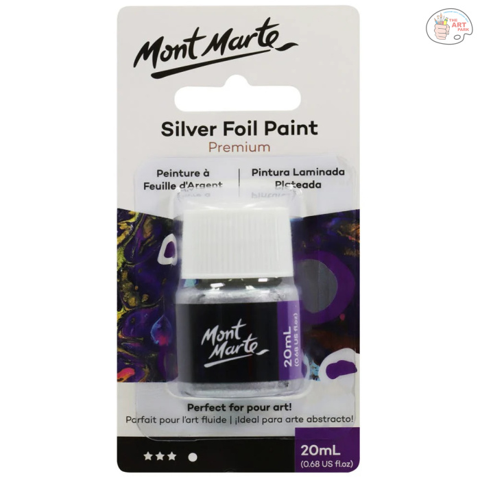 MONT MARTE Silver Foil Paint Premium 20ml (0.68 US fl.oz) - Image 1