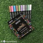 BRUSTRO Metallic Brush Pens - Soft Brush Tip for Calligraphy, Hand Lettering, Colouring, Scrapbooking, Card Making - Set of 10 Colors. - Image 2