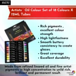 BRUSTRO Artists’ Oil Colour Set of 18 Colours X 12ML Tubes - Image 6