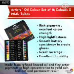 BRUSTRO Artists’ Oil Colour Set of 18 Colours X 12ML Tubes - Image 6