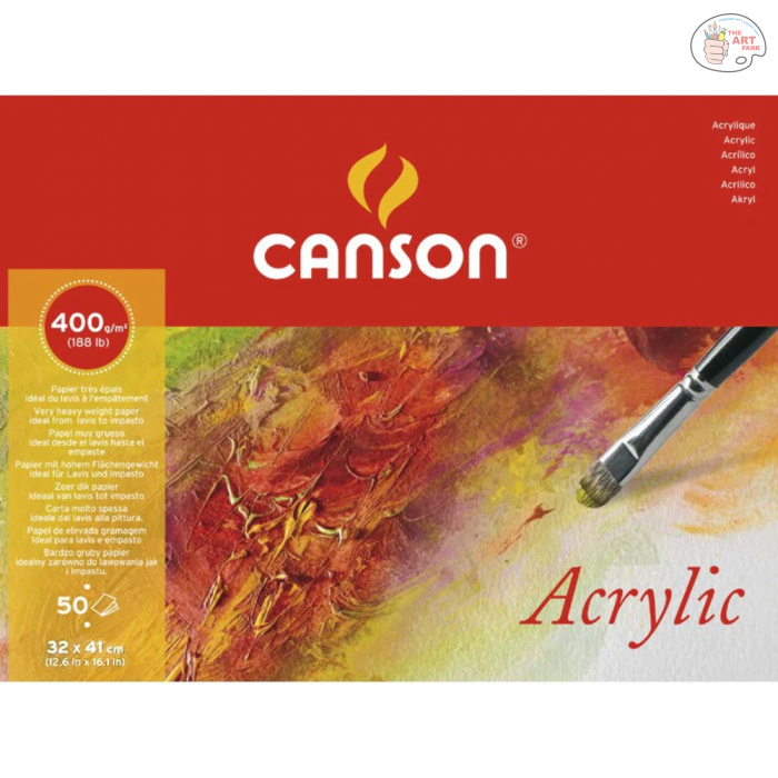 pentel (13) Canson acrylic paper - cold press 400 gsm - 32 x 41 cm - block of 50 sheets - Image 1
