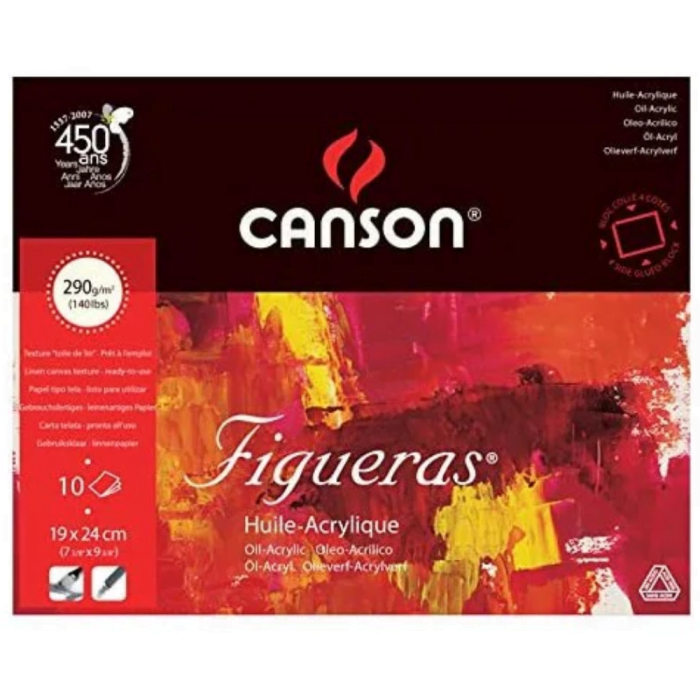 pentel (2) Canson figueras pad canvas grain 4sg 10 sheets 290 gsm 19 x 24 cm - Image 1