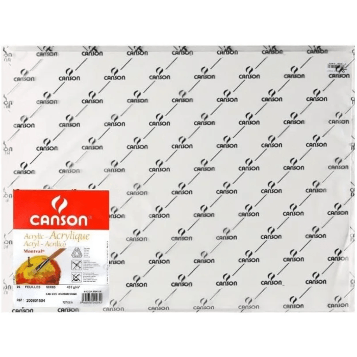 Canson acrylic paper - cold press 400 gsm - 50 x 65 cm  - pack of 25 sheets - Image 1