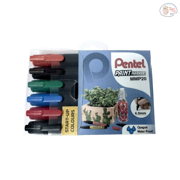 pentel-mmp20-paint-marker-paint-marker-scooboo-882077 PENTEL Paint Markers, Medium Bullet Point SET OF 6 COOL COLOURS - Image 1