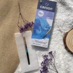 Canson Montval Watercolor 300 GSM Cold Pressed 17.5 x 7 cm Mini Art Book with 1 Watercolor Brush (White, 30 Sheets)