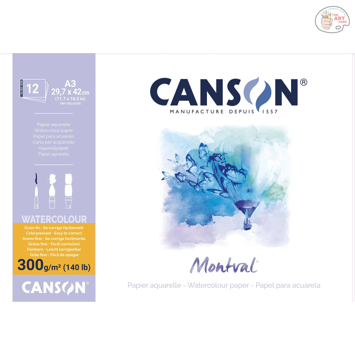 shopping (2) Canson Montval A3 Natural White Cold Pressed 300 Gsm Watercolour Paper - Image 1