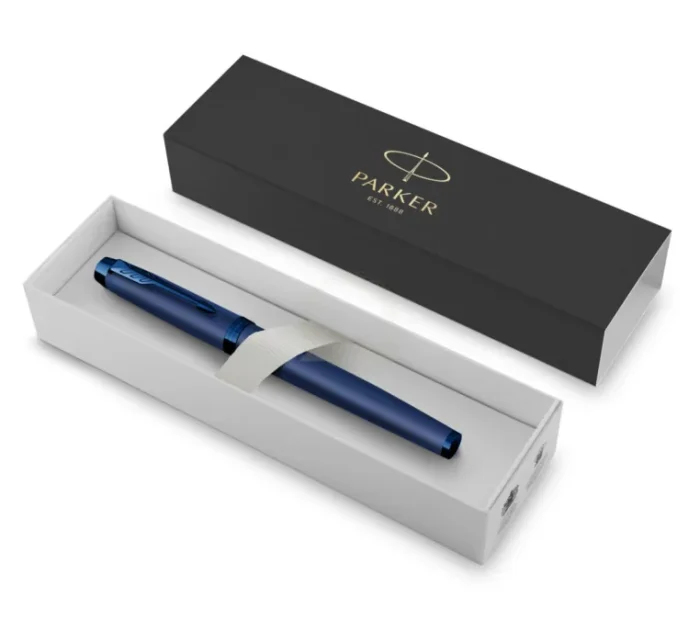 parker im monochrome blue trim ROLLERPEN - Image 1