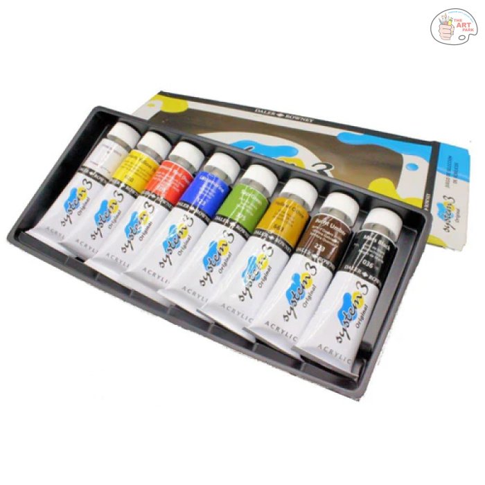 Daler-Rowney System3 Acrylic Colour Selection Set (8x75ml Tubes) - Image 2
