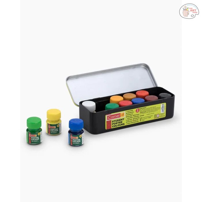 Camel Student Poster Colours- Assorted Tin Pack of 12 Shades in 10ml - Image 3