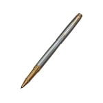 PARKER ASTER BRUSHED METAL GOLD TRIM ROLLER PEN - Image 3