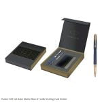 PARKER GIFT SET ASTER MATTE BLUE GT ROLLER BALL PEN WITH FREE CARD HOLDER - Image 2