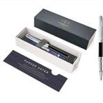 Parker Aster Silver Black Rollerball Pen With Chrome Trims