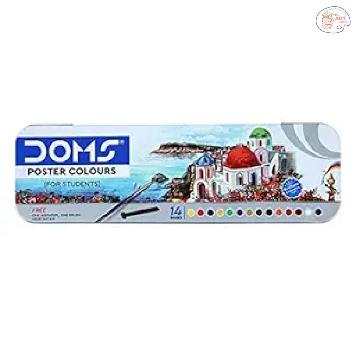 DOMS 14 Shades Poster Colours | Rich & Vibrant Colors | Free Agigator & Brush Inside For Uniform Mixing | Non-Toxic & Safe For Childrens - Image 2