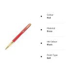 PARKER ASTER MATTE RED GOLD TRIM ROLLER PEN - Image 5
