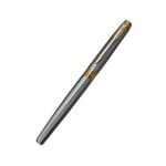 PARKER ASTER BRUSHED METAL GOLD TRIM ROLLER PEN - Image 2