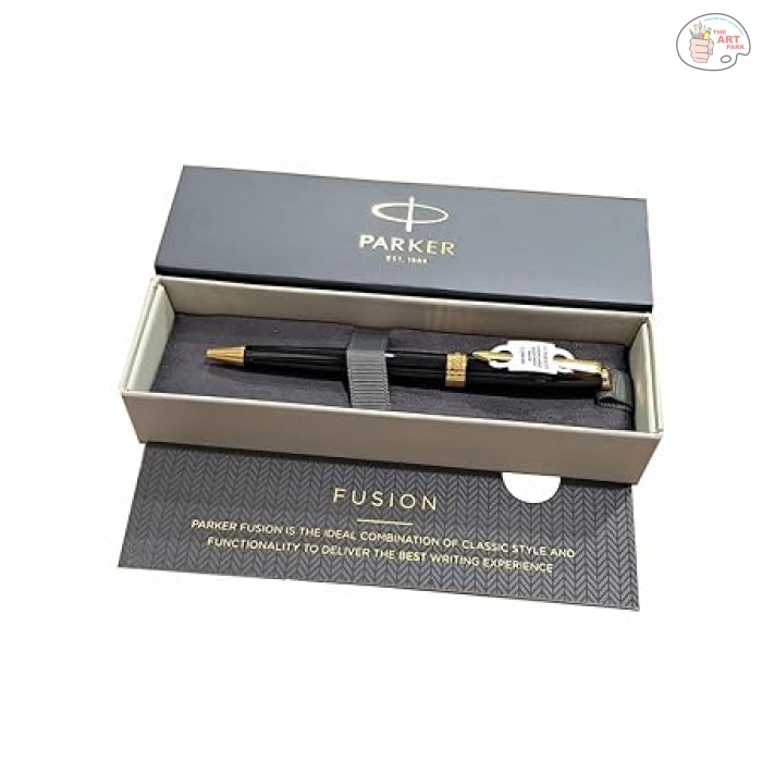 Parker Fusion Laque Black Gold Trim Ballpoint Pen - Image 4