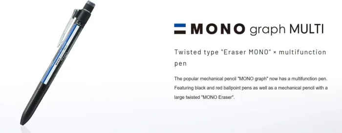 Tombow Multifunctional Pen 2&S+Eraser MONO Monograph Multi 0.5MM MECHANICAL PENCIL - Image 2