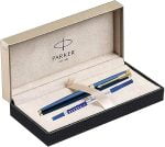 parker ambient blue gold trim roller pen - Image 5