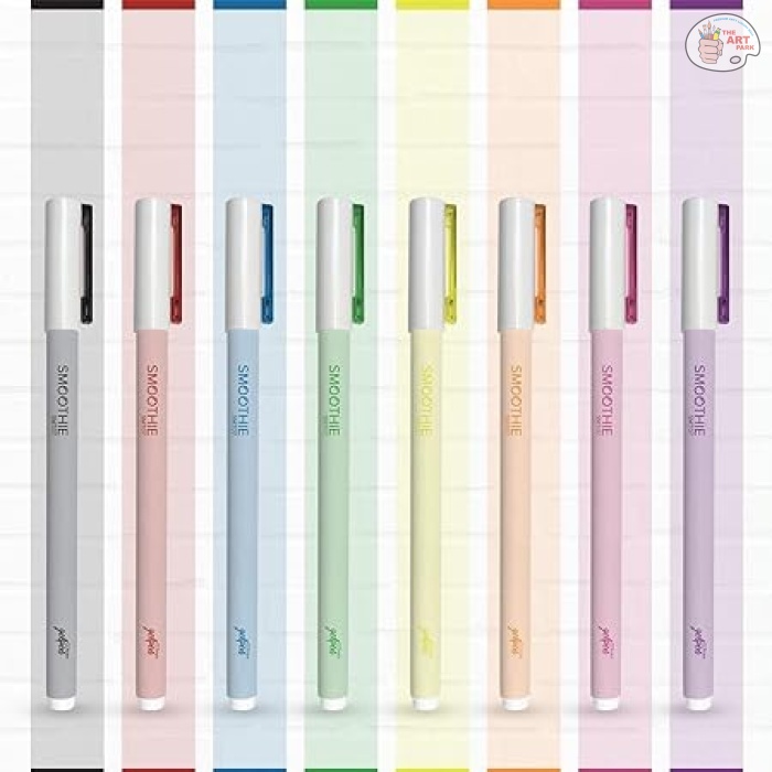 61JaIcVDajL._SY450_ Scrikss Office Smoothie Gel Pen, Upper & Lower Body & Grip Made Of ABS Plastic, ABS Plastic Clip, 0.7mm Gel Refill - Assorted Colours Pens with Respective Coloured Refills SET OF 8 - Image 1