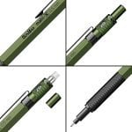 Scrikss 0.5mm Mechanical Clutch Lead Pen Pencil Matte Green Body Matri-X Series Eraser Included - Image 7