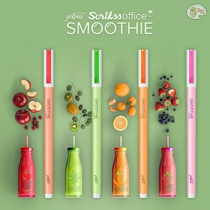 Scrikss Office Smoothie Gel Pen, Upper & Lower Body & Grip Made Of ABS Plastic, ABS Plastic Clip, 0.7mm Gel Refill - Assorted Colours Pens with Respective Coloured Refills SET OF 8 - Image 3
