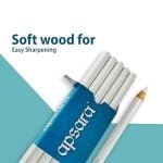Apsara Glass Marking Pencils, Long-lasting Use, Made of Quality Wood Material, Resistant to Water & Fading, Smooth & Practical to Use, Easy for Marking- White (Pack of 10)