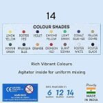 DOMS 14 Shades Poster Colours | Rich & Vibrant Colors | Free Agigator & Brush Inside For Uniform Mixing | Non-Toxic & Safe For Childrens - Image 3