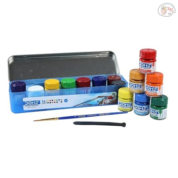 DOMS 14 Shades Poster Colours | Rich & Vibrant Colors | Free Agigator & Brush Inside For Uniform Mixing | Non-Toxic & Safe For Childrens - Image 4