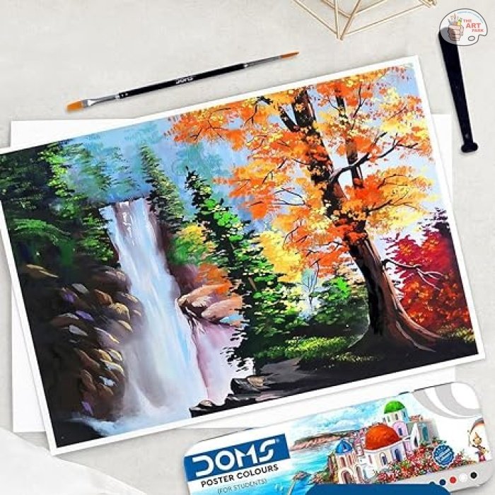 DOMS 14 Shades Poster Colours | Rich & Vibrant Colors | Free Agigator & Brush Inside For Uniform Mixing | Non-Toxic & Safe For Childrens - Image 6