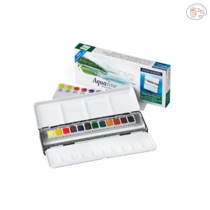 Daler-Rowney Aquafine Watercolour Metal Box (24 Half Pans) - Image 3
