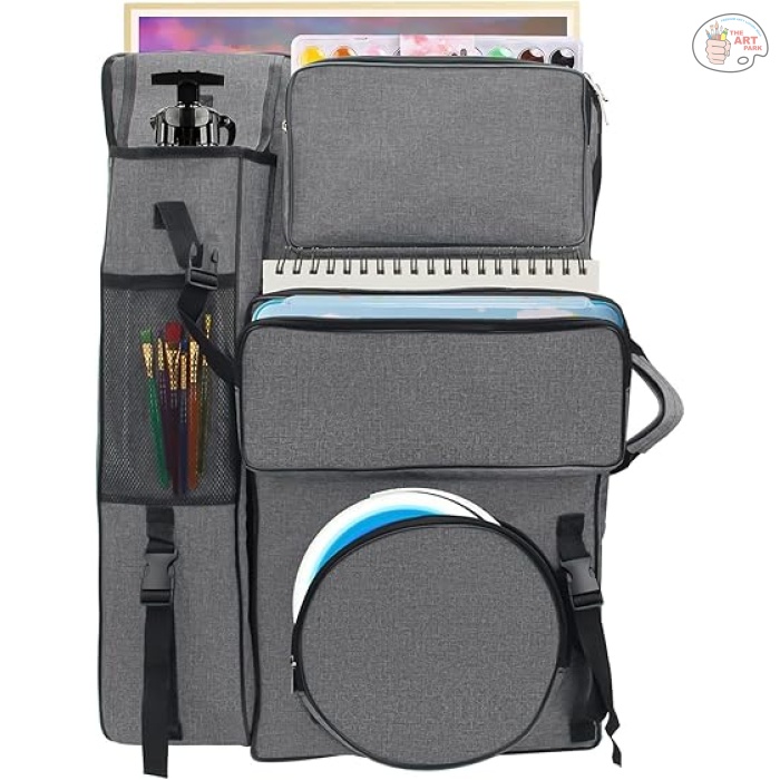 71W1p5NLwDL._AC_SX425_ Art Portfolio Carry Bag 20" x 26", Canvas Art Portfolio Backpack Traveling Outdoor Drawing Portfolio Case Large Capacity Artist Carrying Bag/Tote Bag for Drawing Board, Screen, Accessories - Image 1