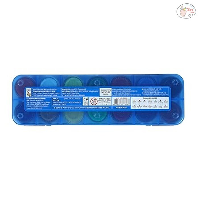 DOMS 14 Shades Poster Colours | Rich & Vibrant Colors | Free Agigator & Brush Inside For Uniform Mixing | Non-Toxic & Safe For Childrens - Image 5