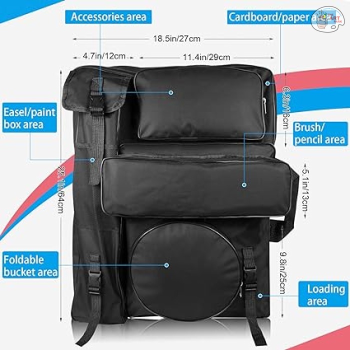Art Canvas Bag, Large Art Portfolio Case with Zipper Design Shoulder Strap & Tote, Artist Backpack for Storage Artwork Sketch, Drawing, Canvas, Photography, Poster, Art Bag for Kid Student Teacher - Image 2