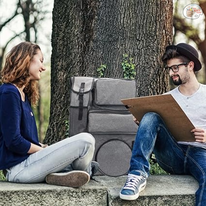 Art Portfolio Carry Bag 20" x 26", Canvas Art Portfolio Backpack Traveling Outdoor Drawing Portfolio Case Large Capacity Artist Carrying Bag/Tote Bag for Drawing Board, Screen, Accessories - Image 4