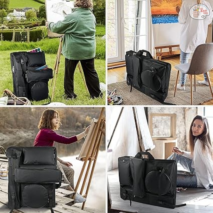 Art Canvas Bag, Large Art Portfolio Case with Zipper Design Shoulder Strap & Tote, Artist Backpack for Storage Artwork Sketch, Drawing, Canvas, Photography, Poster, Art Bag for Kid Student Teacher - Image 6